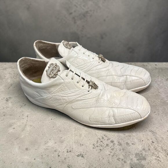 Belvedere Shoe Bene Ostrich and Soft Calf Sneakers White 2010 Men’s Size 12 main image 7